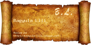 Bagyula Lili névjegykártya